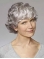 Grey Wavy 8" Short Monofilament Synthetic Classic  Women Wigs