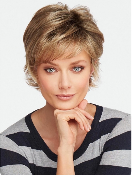  4" Wavy Short Brown Capless  Quality Synthetic Women Wigs