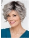 New 8" Short Wavy Capless Synthetic Grey Women Wigs