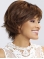 8" Wavy Brown  Short With Bangs Monofilament Synthetic Women Wigs