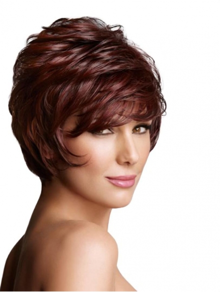 Radiant Layered Wavy Short Capless Synthetic Women Wigs