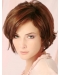 Popular Auburn Wavy Short Layered Lace Front Human Hair Women Wigs