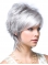 Traditional Wavy Short Lace Front Synthetic Grey Women Wigs