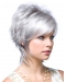 Traditional Wavy Short Lace Front Synthetic Grey Women Wigs