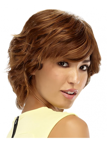 Affordable Blonde Wavy Short Remy Human Hair Women Wigs
