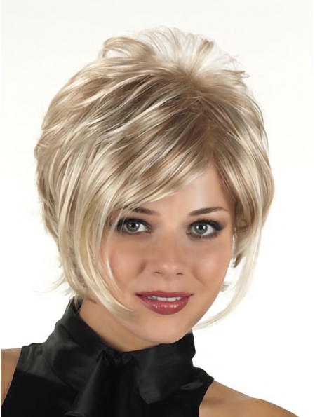 Exquisite Blonde Wavy Capless Synthetic Women Wigs For Cancer