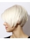 Short Straight Light Blonde Bob Haircut with Side Swept Bangs Human Hair Wigs