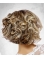 Fashion Light Blonde  Medium Wavy Bob Haircut with Side Swept Bangs Human Hair Wigs