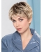 Short With Bangs Blonde Monofilament Synthetic Women Wigs