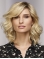 16"Blonde Shoulder Length Curly Monofilament Synthetic Women Bobs Wigs