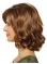 Shoulder Length Brown Curly Without Bangs Lace Front Synthetic Women Wig