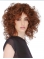 Auburn Curly Shoulder Length  Monofilament 12" Human Hair Women Wigs 