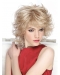 Blonde Curly  Shoulder Length Monofilament 12" Synthetic Women Wigs