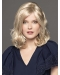 14" Platinum Blonde Shoulder Length Curly Without Bangs Monofilament Synthetic Women Wigs