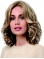 Blonde Shoulder Length  Curly  Without Bangs Lace Front Synthetic  Medium Length Women Wigs
