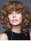 Curly Brown 14" Shoulder Length 100% Hand-tied Synthetic Women Wigs