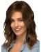 14" Curly Brown Without Bangs Lace Front Medium Synthetic Women Wigs