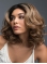 Brown Curly Shoulder Length Layered Lace Front Synthetic Women Wigs