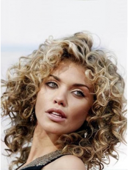  Wholesome Curly Shoulder Length Lace Front Human Hair Women Wigs