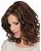 Elegant Brown Curly Shoulder Length Lace Front Human Hair Women Wigs