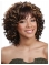 Glamorous Brown Curly Shoulder Length Capless Human Hair Wigs & Half Wigs