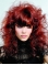 16 Inches Red Curly Shoulder Length With Neat Bangs  Capless Human Hair Women Wigs