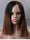 Inspired Ombre Medium Length Straight Lace Front Human Hair Women Wig