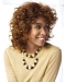 Fashion Shoulder Length Curly Auburn Layered Capless High Quality Synthetic Women Wigs