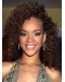 Rihanna Decent Mid-length Layered 1 Curly Lace Human Hair Wigs For Women