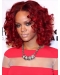  Popular and Fresh Mid-length Layered Spiral Curl Full Lace Human Hair Rihanna Bob Wig For Women