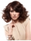 Soft Auburn Curly Shoulder Length Lace Front Synthetic Women Wigs