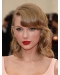 Lace Front Shoulder Length Blonde Curly With Bangs Taylor Swift Wigs