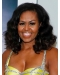 Curly Black Lace Front Shoulder Length Without Bangs Michelle Obama Wigs