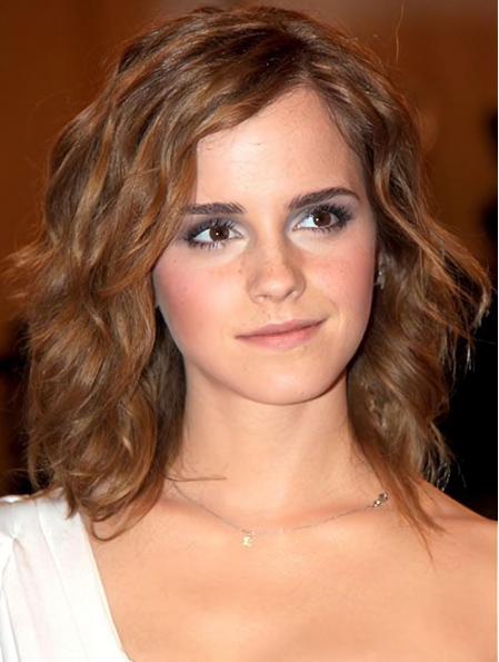 Curly Shoulder Length Lace Front Synthetic  Emma Watson Women Wigs
