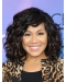 Black  Curly Shoulder Length Without Bangs Full Lace Synthetic Women Erica Campbell Wigs