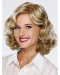 Medium Blonde Designed Curly Mono Synthetic Women Wigs
