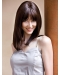 Straight Shoulder Length Brown Monofilament 14" With Bangs Glueless Lace Wigs