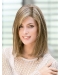 Straight Shoulder Length Blonde Monofilament 14" Without Bangs Perfect Lace Wigs