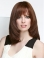 Brown Straight Shoulder Length  Monofilament  Layered Human Hair Women Wigs