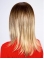 Shoulder Length Straight Without Bangs  Ombre/2 Tone Lace Front Synthetic Medium Women Wig