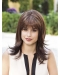 Brown With Bangs Synthetic 14" Straight Medium Wig For Women