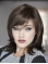Brown Straight Shoulder Length With Bangs Capless Medium Synthetic Women Wigs