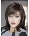 Brown Straight Shoulder Length With Bangs Capless Medium Synthetic Women Wigs
