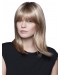 Natural Blonde Straight Shoulder Length With Bangs Hand-Tied Synthetic Medium Women Wigs