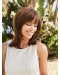 Brown Straight With Bangs Shoulder Length Modern Monofilament Synthetic Women Wigs