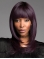 Purple Straight Shoulder Length With Bangs Capless Synthetic Women Wigs