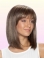 Pleasing  Straight Shoulder Length With Bangs Lace Front Human Hair Women Wigs