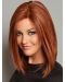 Designed Shoulder Length Straight Without Bangs Capless Human Hair Copper Women Wigs