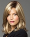 Blonde Medium Straight Without Bangs Lace Front Synthetic Glamorous Women  Wigs