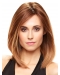 Stylish  Straight Shoulder Length Monofilament Human Hair Women Wigs For Cancer